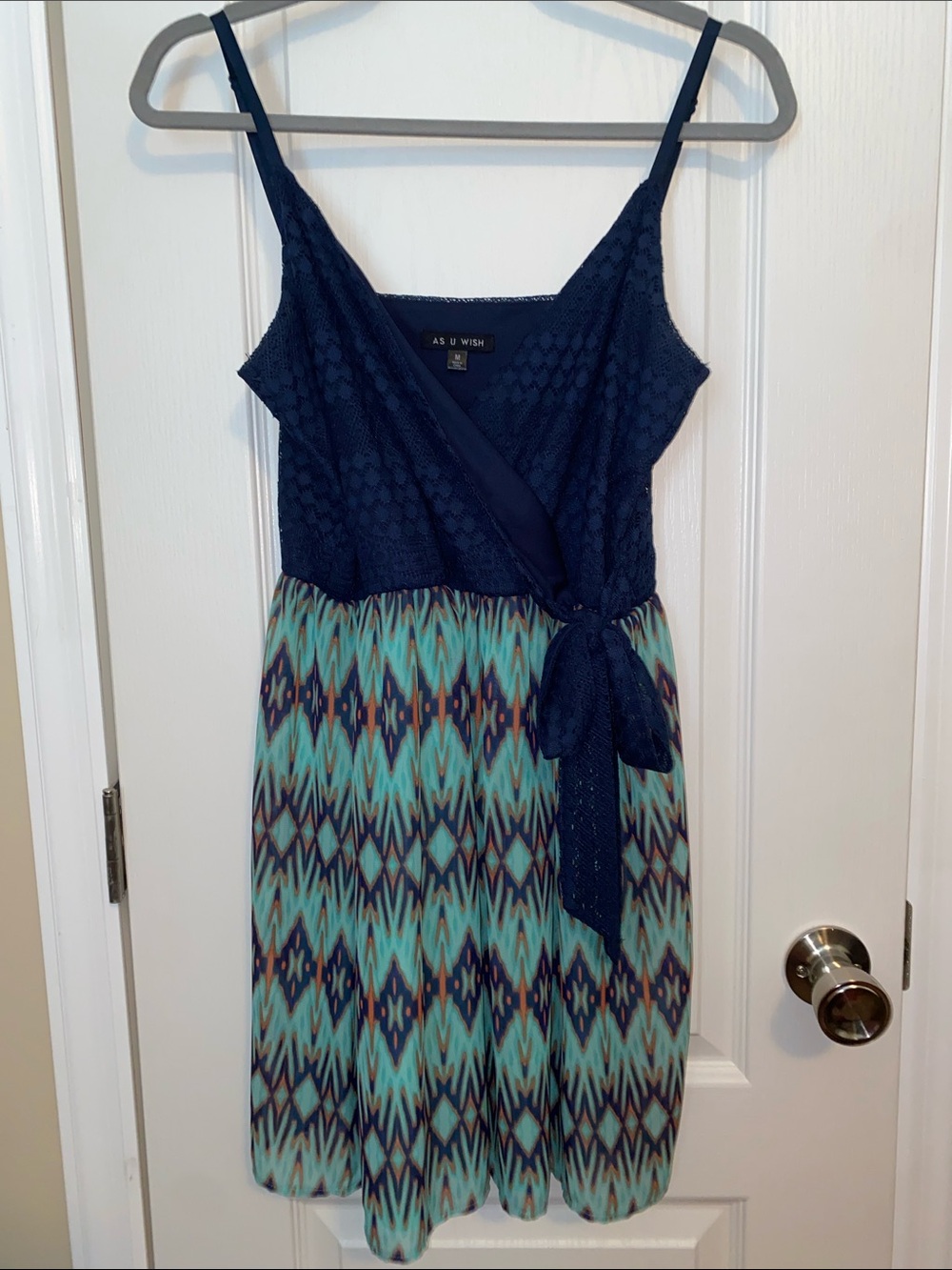 Spaghetti Strap Abstract Print Mini Dress